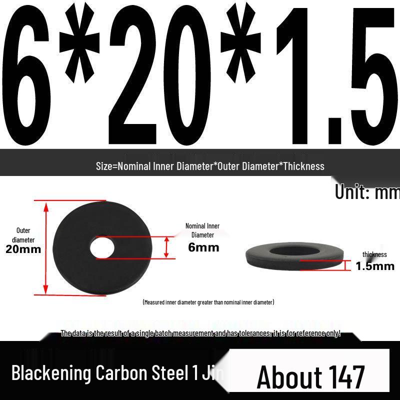 Blackened Thickened Oversized Metal Washer