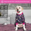 LovinPet Large Dog Pajamas Pitbull PJS: Wound Care/Post Surgery Dog Clothes, Onesies for Dogs, Unicorn Rainbows Black Print, Lightweight Stretchy