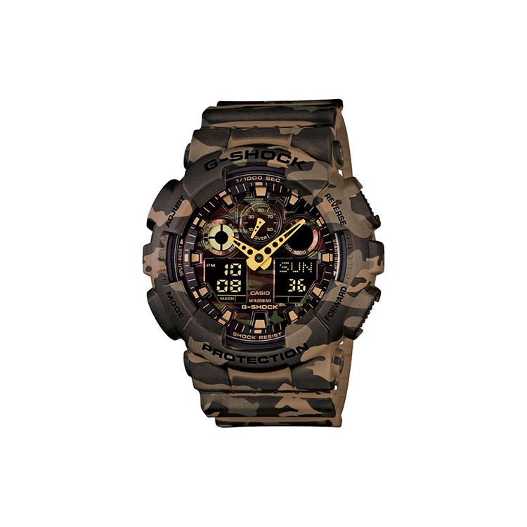 

Мужские часы CASIO Серия с двойным жидкокристаллическим/аналоговым дисплеем GA-100CM-5A GA-100CM-5A Brown Camouflage Strap