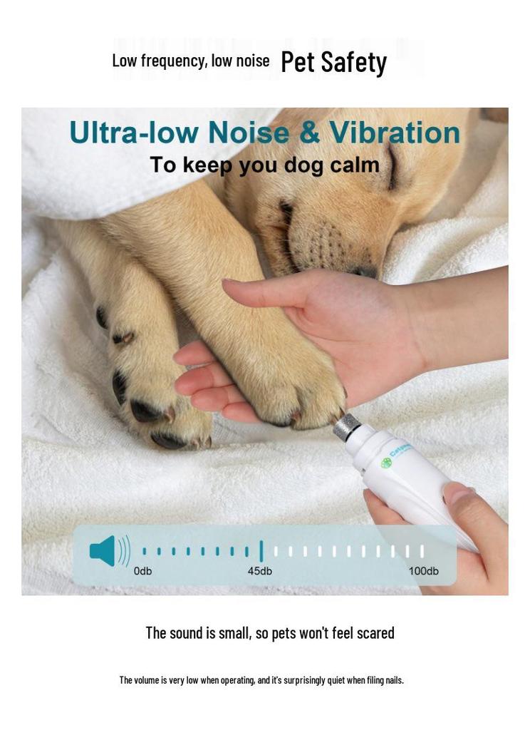 Pet Electric Nail Grinder with Bloodline Light for Cats & Dogs - Nail Care Tool & Clippers