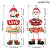 Christmas Door Hanger Decorations: Santa Claus & Snowman Party Atmosphere Set