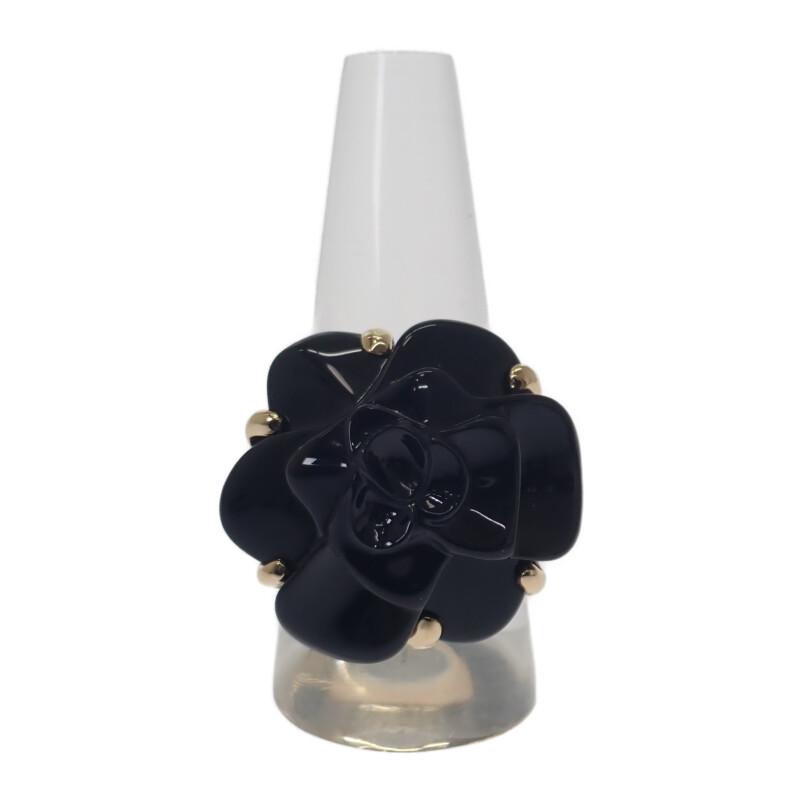 CHANEL  #16(JP Size) ring K18 yellow gold/onyx Women