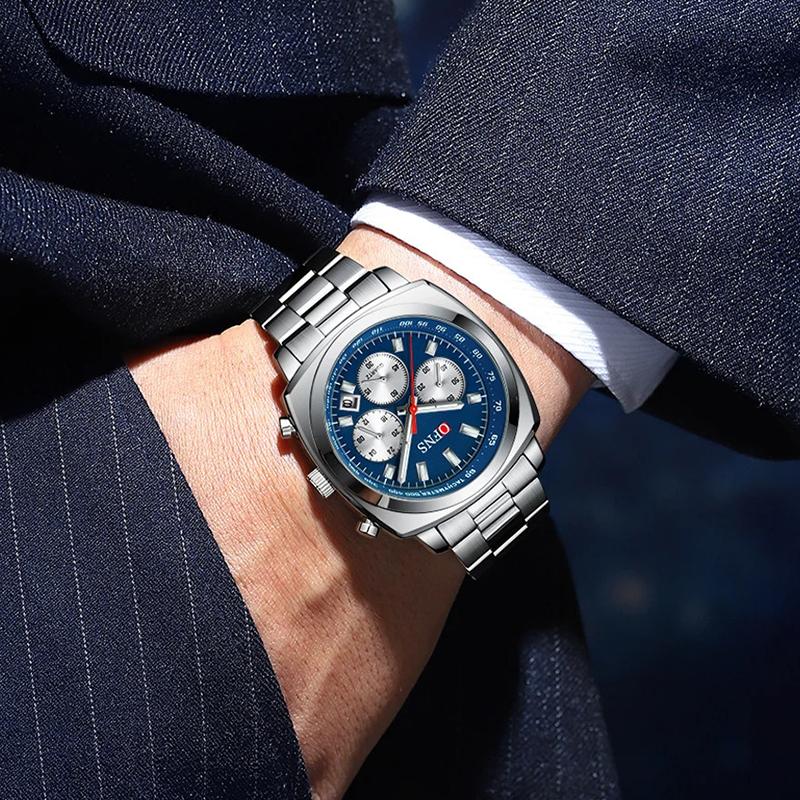 Mens Business Six-pin Quartz Watch Multi-functional Calendar Business Men Luxury Stainless Steel Wrist Watch Chronograph