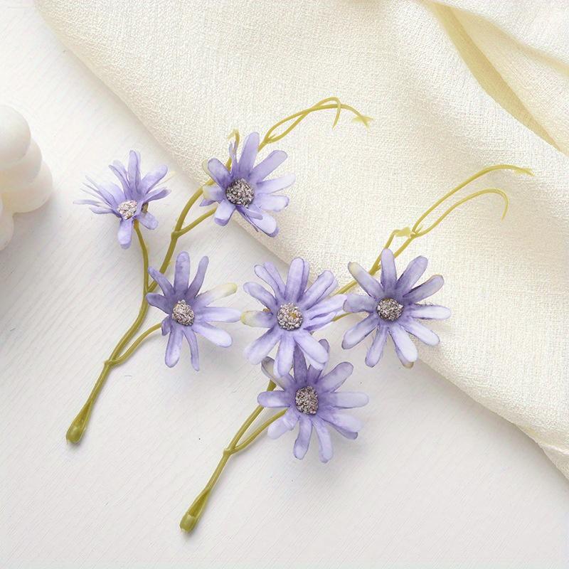 10pcs/lot  Simulated Flowers with Three Small Daisies for Wedding Decoration DIY Flower Arrangement Hotel Home Decoration and Simulated Flowers