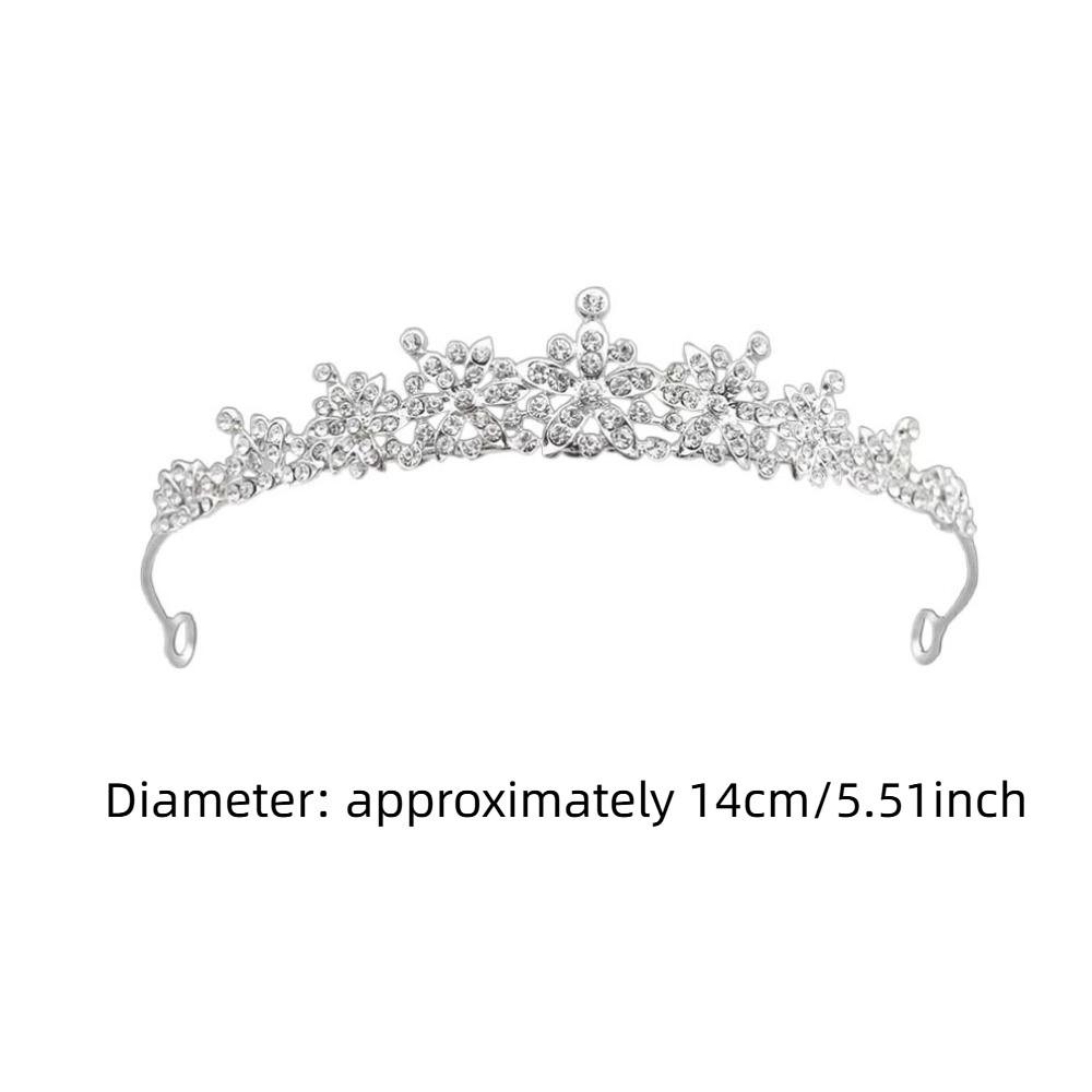 2pcs Ear Clip Flower Crystal Tiara Sparkling Wedding Jewelry Rhinestone Queen Crown  Party
