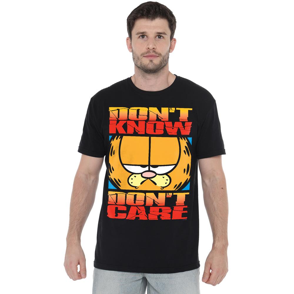 Garfield Herren Weißes Don´t Know Don´t Care T-Shirt