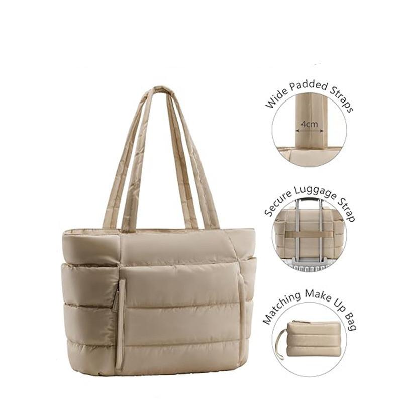 Women's quilted handbag multi-compartment tote bag Large capacity travel luggage bag