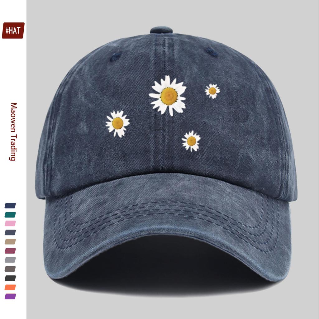 Pc Little Daisy Print Baseball Cap Trucker Sun Hat Comfortable and Lightweight Papa Hat Mom and Dad Beach Party Decorative H
