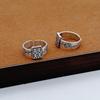 Adjustable Open Ring Men Women Vintage Chinese Double Happiness Symbol Design Plated Geometric Finger