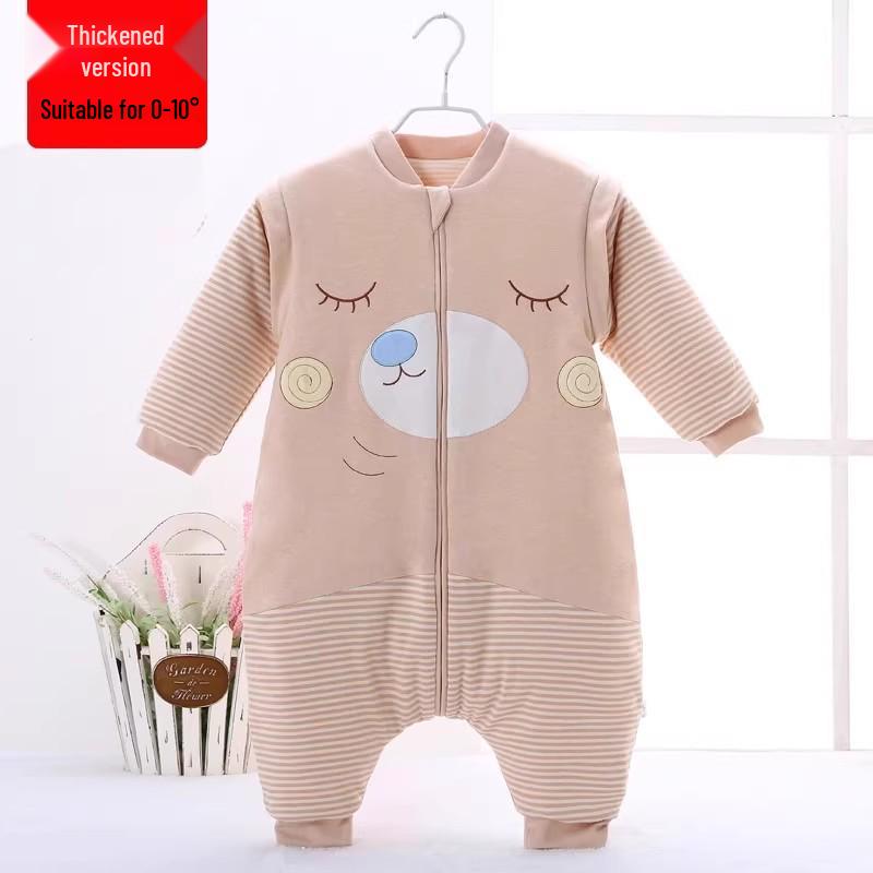 Jingqi Cotton-Padded Baby Sleeping Bag: Winter-Ready, Anti-Kick, Thick, Warm, and Cold-Proof for Infants.