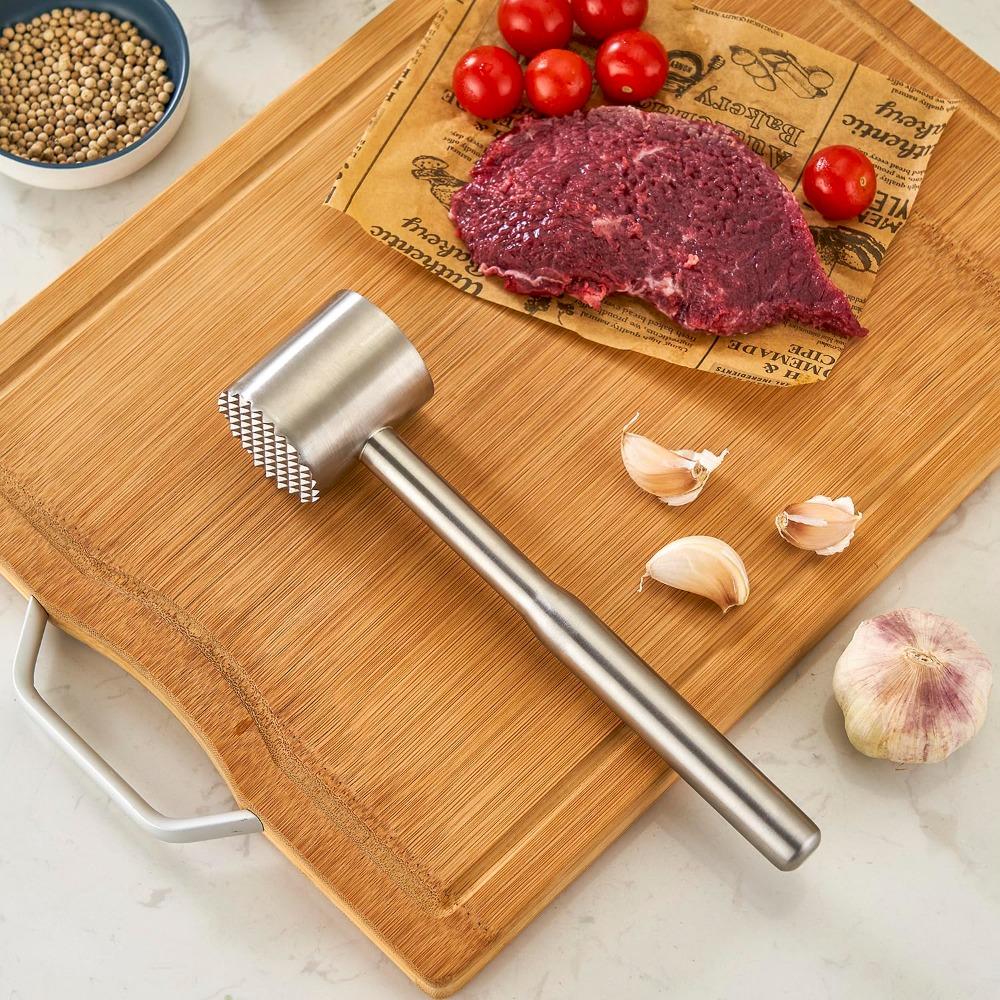Ergonomic Handle 304 Stainless Steel Meat Tenderizer Hammer Precision Cast Meat Softening and Steak Tenderizing Household Use 4