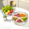Light Luxury Fruit Plate High-end Home Use Partitioned Fruit Plate with Lid Living Room Candy Box Dried Fruit Plate Snack Box Plate