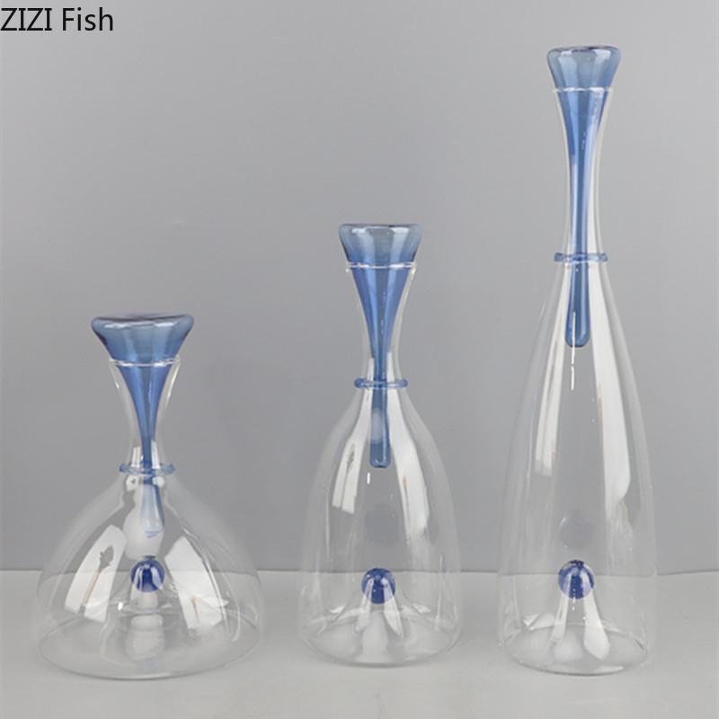 Simple and Transparent Glass Decanter Restaurant Wine Cabinet Decoration Art Crafts Decanter Family Bar Wedding Party Wine Set