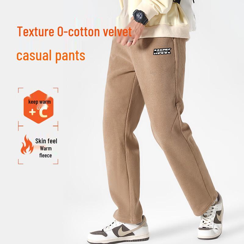 Mark Fairwhale Men's Winter Fleece Straight-Leg Casual Pants