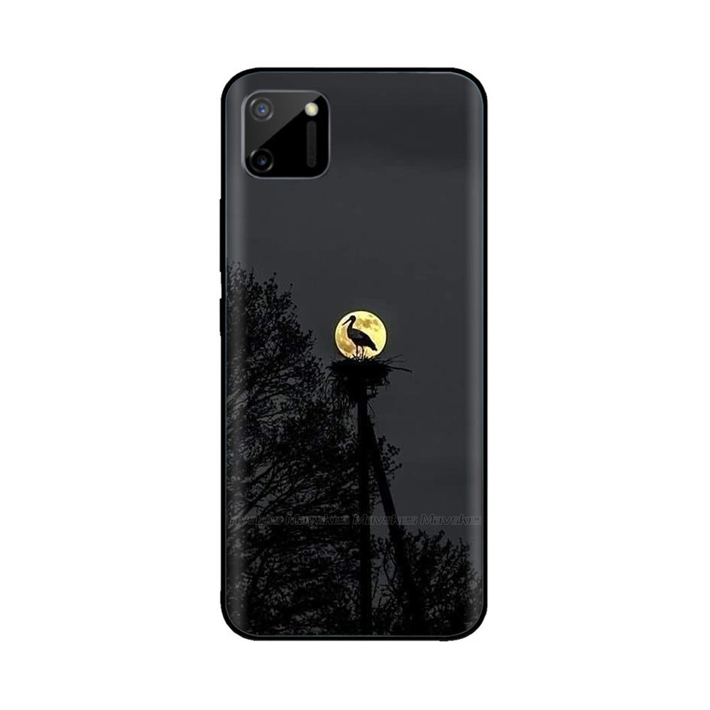 For Oppo Realme C11 RMX2185 Case Cover For Realme C11 2021 RMX3231 Flowers Soft Liquid Silicone Phone Shell for RealmeC11 Coque