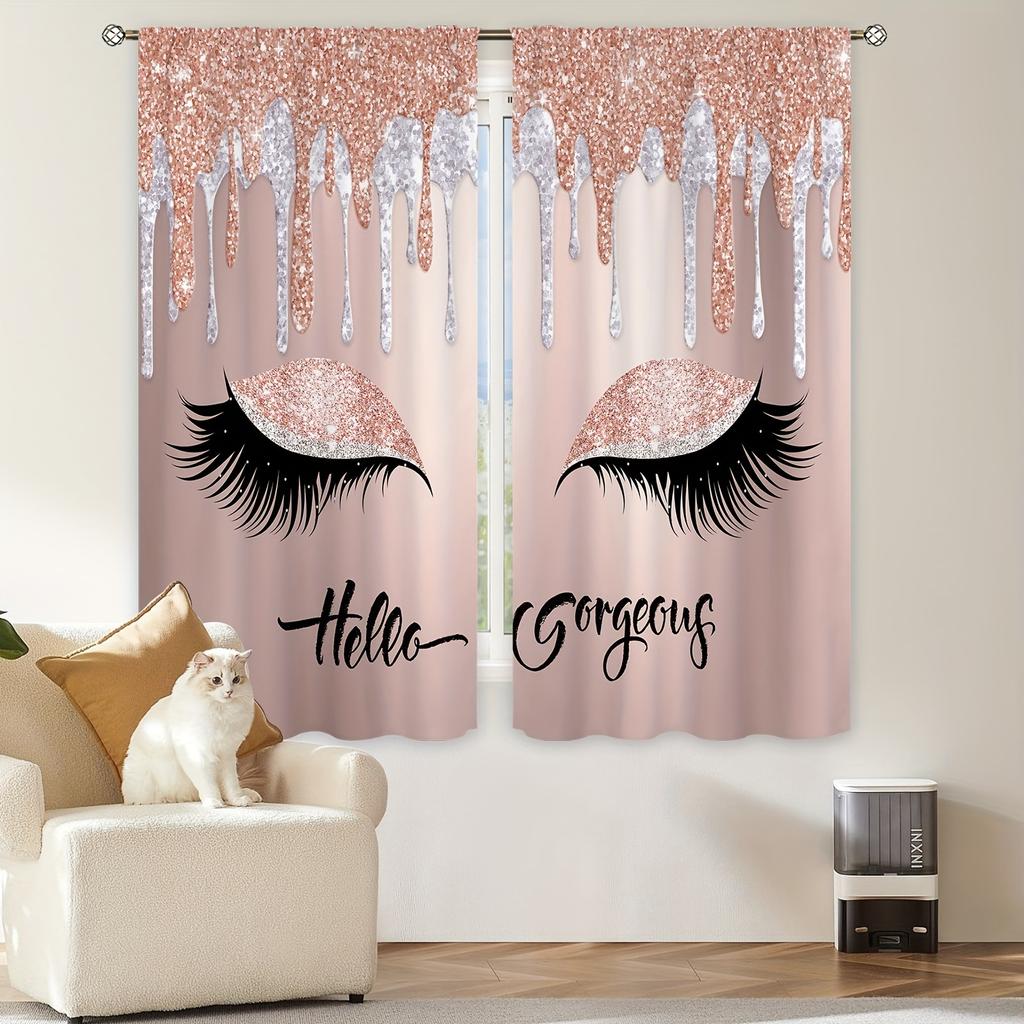 2 panele Piękna Animacja Kobiety Tańczącej Łabędzia z Montażem na Haczykach Cyfrowy Nadruk Zasłona do Salonu Sypialni