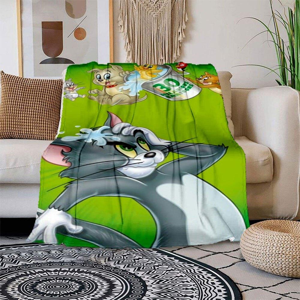 Tom Jerry Cartoon Phone Wallpaper HDBlanket Flannel Throw Blanket for Sofa, Bed, Travel, Camping, Office