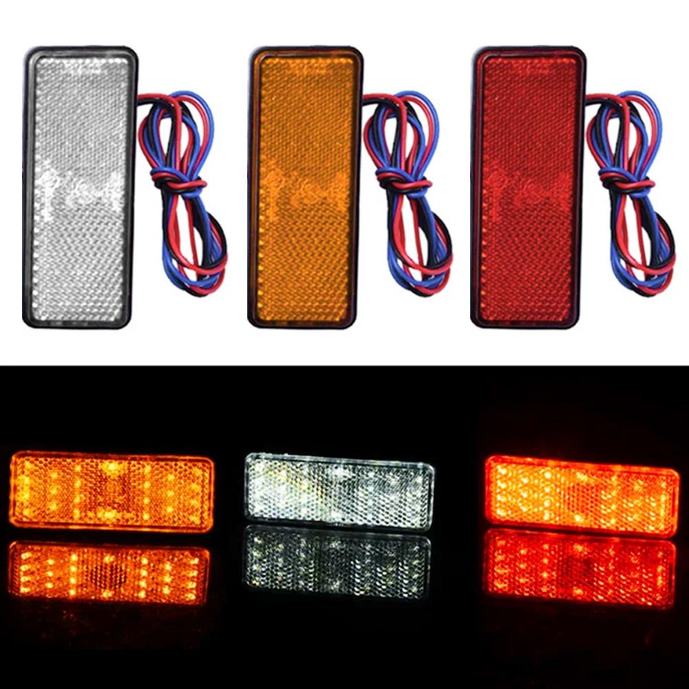 Motorrad Rechteckreflektor Rücklicht Bremsleuchte Motorrad Rücklicht Auto ATV LED Reflektoren LKW Seitenwarnleuchten