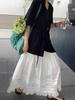 Spring 2026 Floral Lace Ruffled Women's Gentle Style Long Skirt
