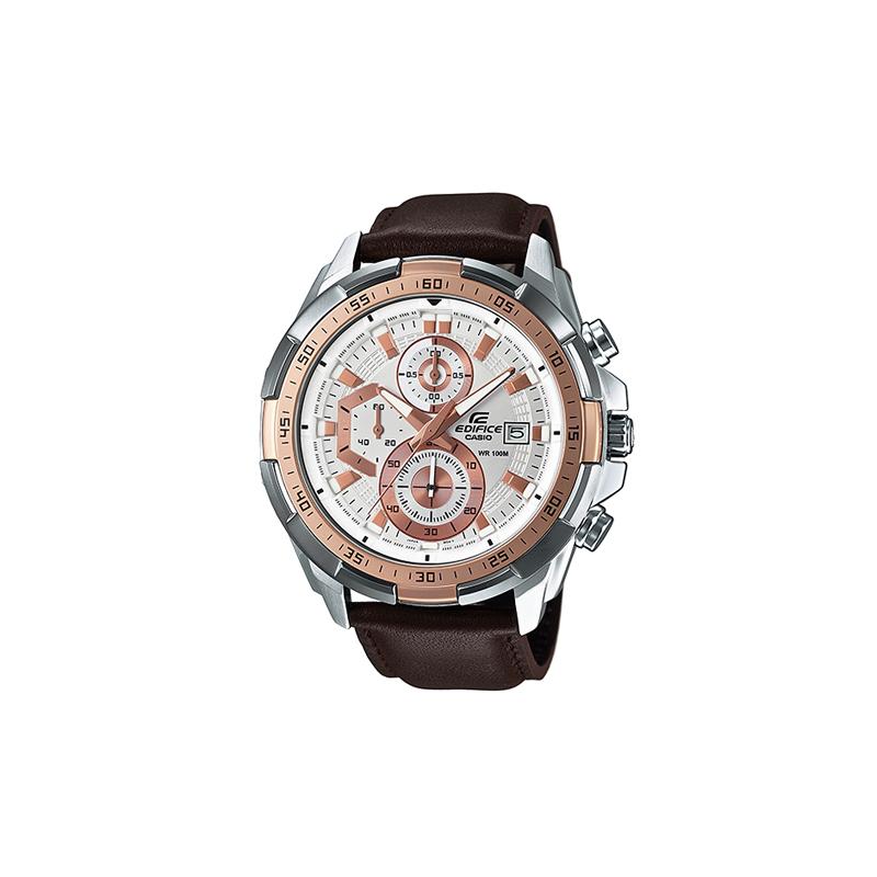 

Casio EDIFICE series sports waterproof quartz movement leather strap Japanese and Korean watch men s watch white dial EFR-539L-7A белый