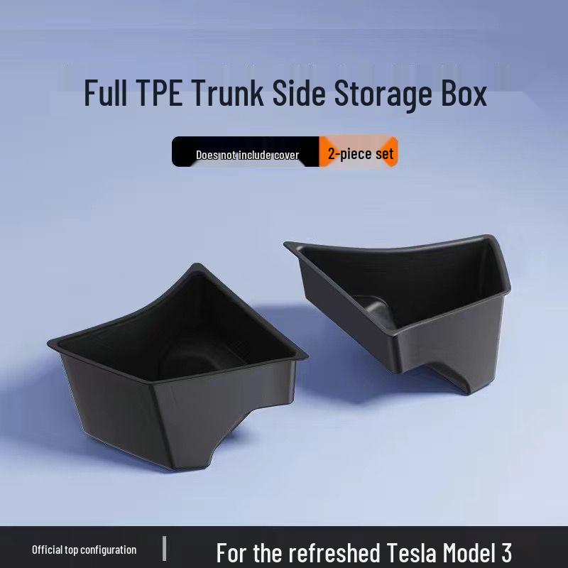 Tesla Model Y & 3 Trunk TPE Side Pocket Storage Box