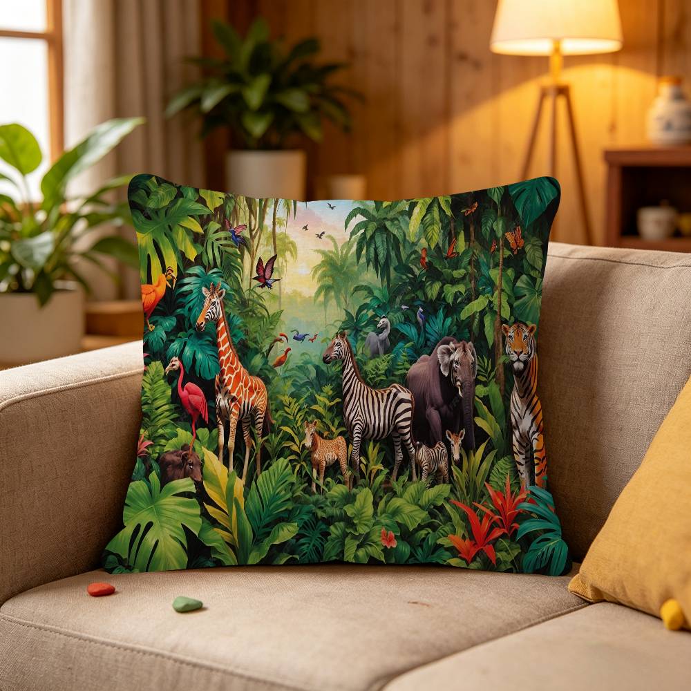 Jungle animals adventure Cushion Cover 30x50 Polyester Sofa Cushions Decorative Throw Pillows Home Decoration Pillowcover