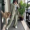 Pantaloni da donna moda casual primavera autunno stampa tinta unita manica lunga collo a polo pantaloni tute