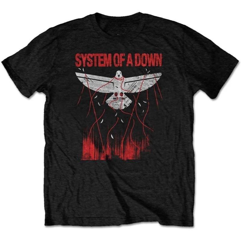 System of A Down BYOB Print Cotton TShirt Alternative Metal Anti War Streetwear Unisex Crew Neck Short Sleeve Tee for Metal