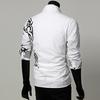 Single-breasted Chinese Style Shirt Turn-down Collar Long Sleeve Men Autumn Top for Daily Wear
