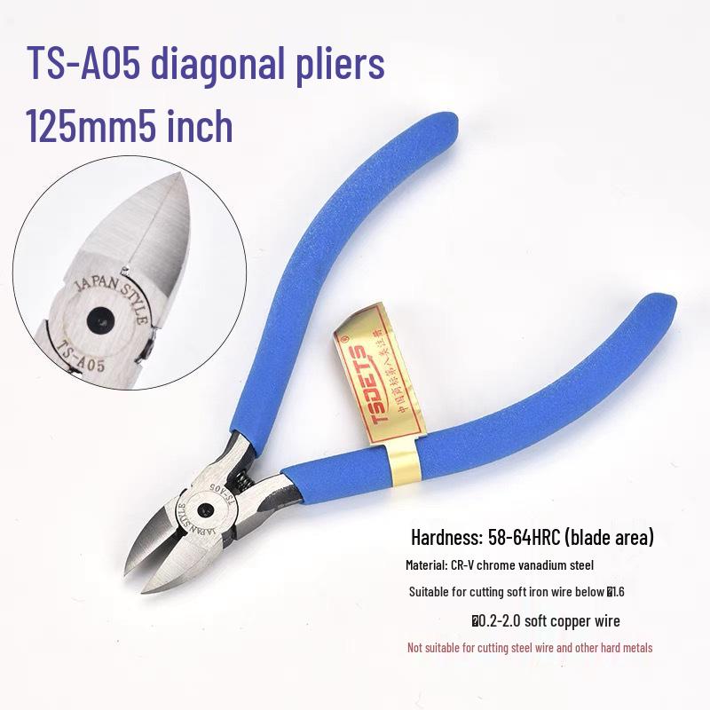 TSDETS Sprue Pliers Set: Includes 6" Side Cutting, 5" Diagonal Cutting, and 7" Wire Cutting Pliers for Plastic and Electrical Work.