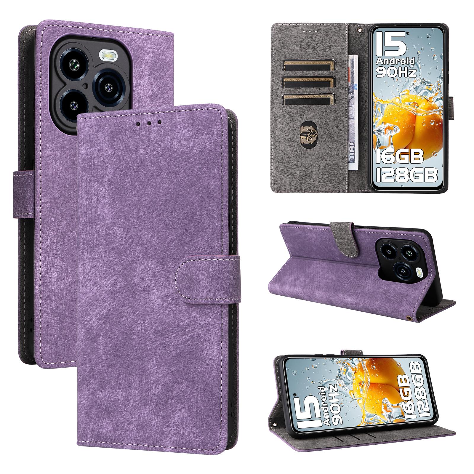 

Чехол-книжка из искусственной кожи для Oukitel C65 / C65 Pro, защищающий все стороны for Oukitel C65/C65 Pro фиолетовый