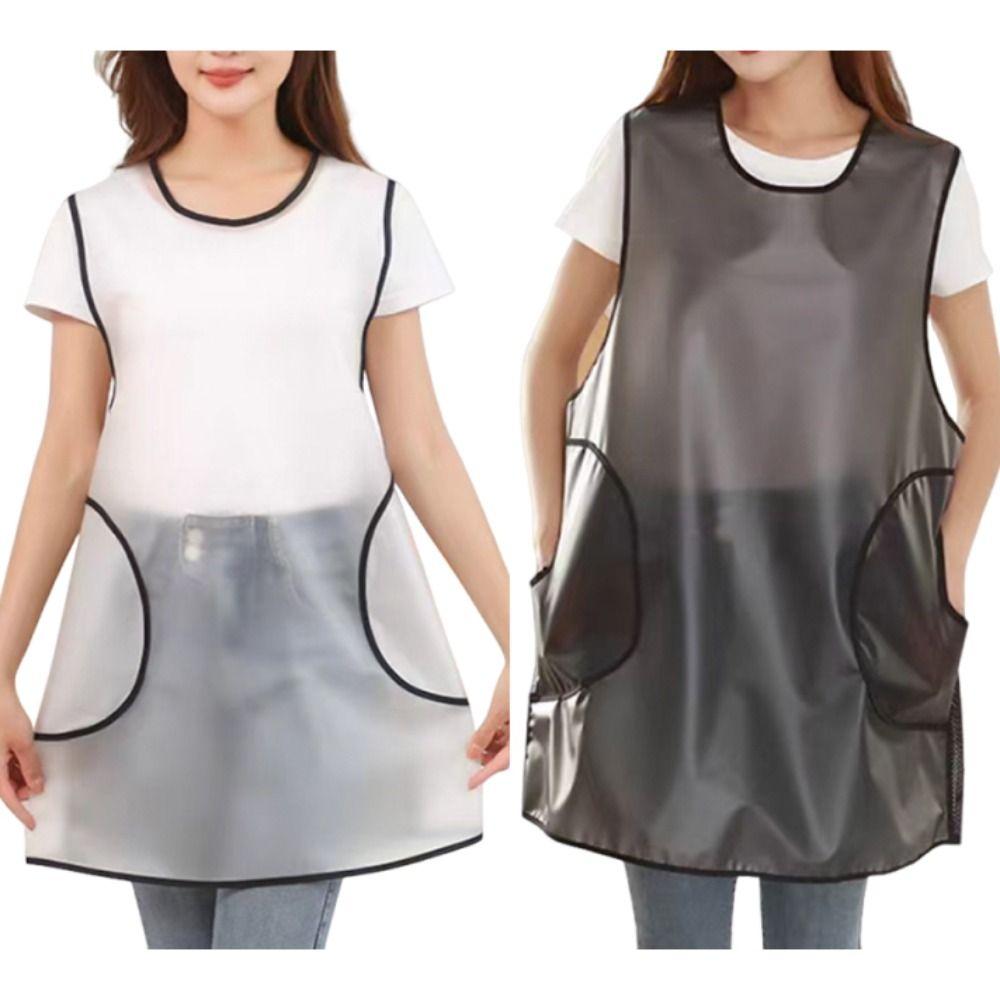 Oil-proof TPU Apron Waterproof Catering Work Clothes Multi-Purpose Long-sleeved Apron  BBQ