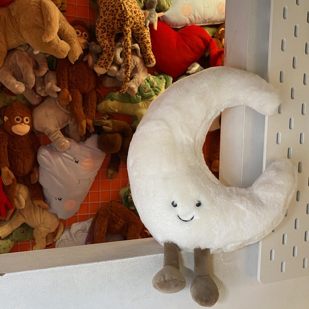 Face White Moon Yellow Sun Plushie Stuffed Cute Cartoon Weather Plush Toy for Kid Bedroom Decor Sofa Throw Pillow