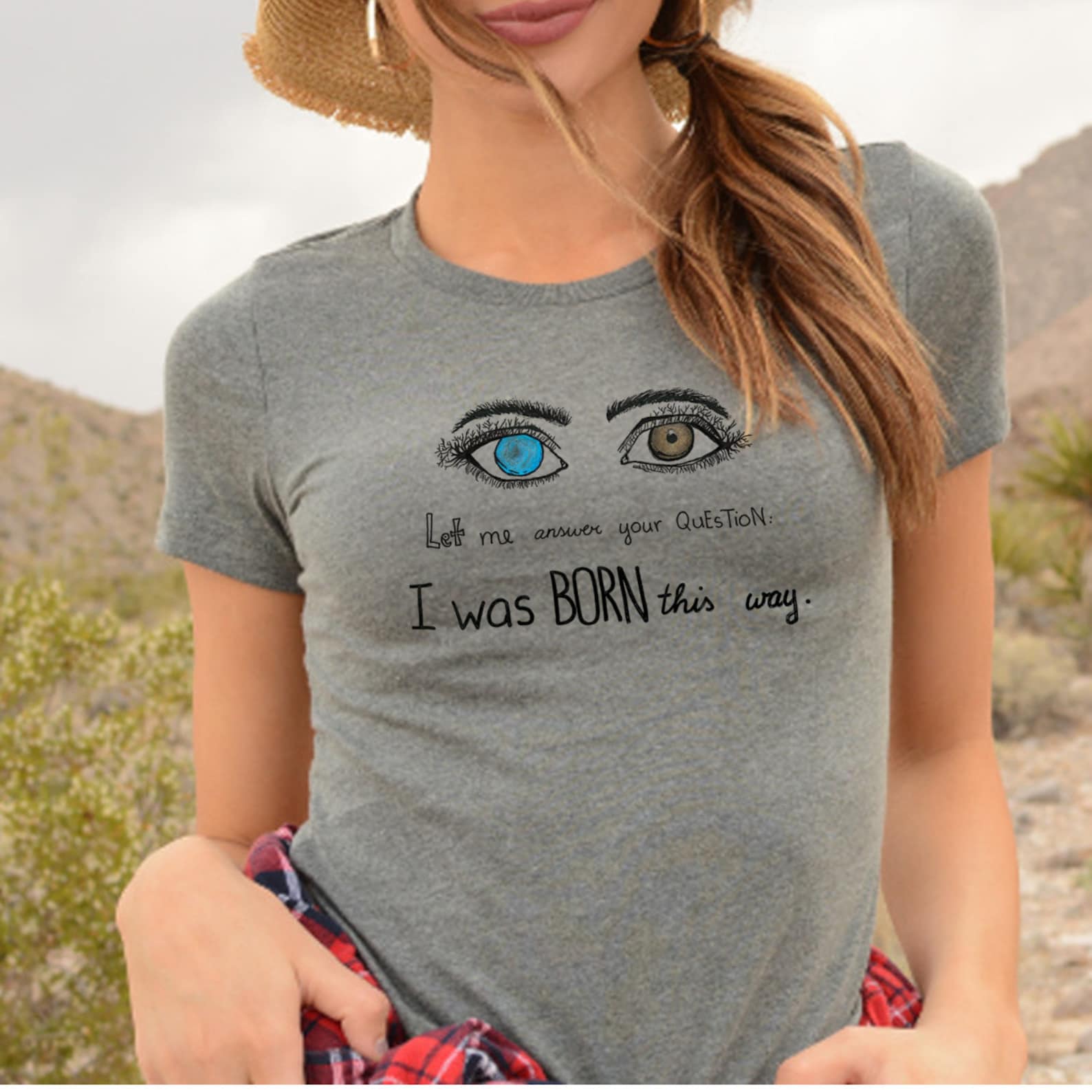 Different-Colored Eyes Tee Shirt, Heterochromia T shirt, Multicolored eyes T shirt Gift, I Was Born This Way T shirt, Unique Vision T shirt XL
