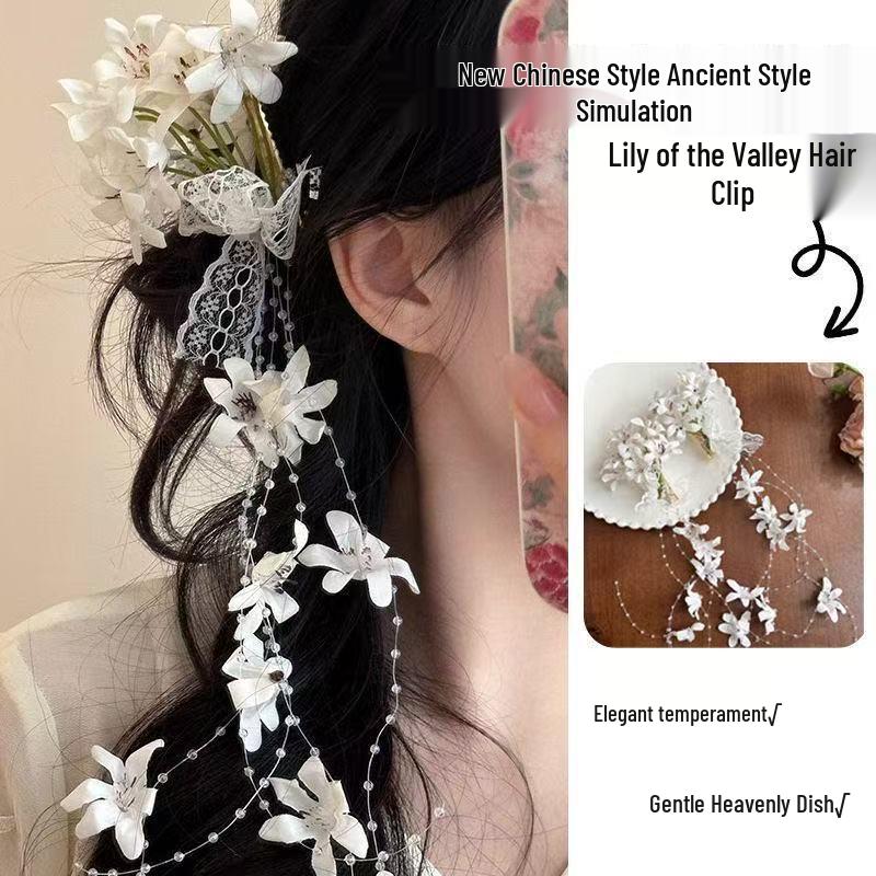 Seaside Atmosphere Lily Flower Hair Clip for Women - Vacation Style Accessory