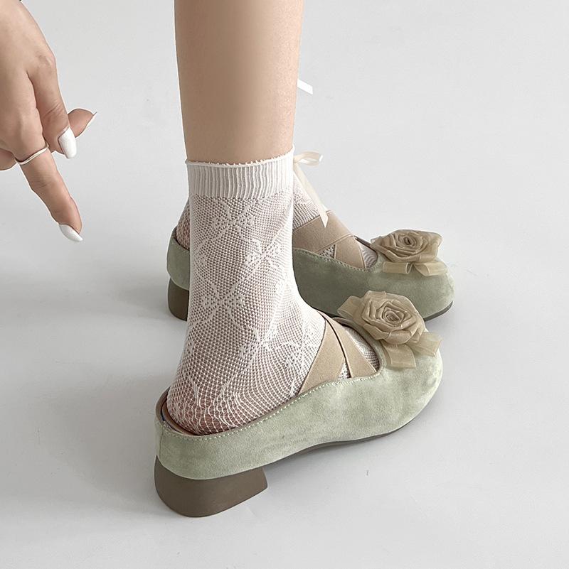 Fashion Flower Explosion High-end Thick Heel Bag Head Slippers Women's 2025 New Summer Outer Wear Inner Height Increase Cool Slippers