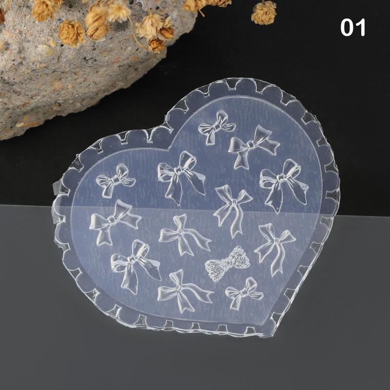 

1Pcs Silicone Nail Mold Heart Shaped Butterfly Bow Flower 3D Nail Template Nail Art Decorations Nail Art Mold Manicure Tool