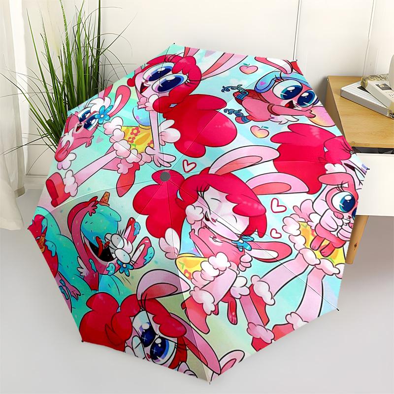 

1pc Pinkie Pie Outdoor Umbrella - Automatic Opening & Closing, Portable 3-Fold Design with 8-Rib Iron Frame - Perfect Gift for Fans, Travelers, Daily