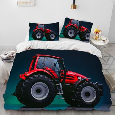 3D Car Tractor Truck Series Comforter Bedding SetDuvet Cover Bed Set Quilt Cover PillowcaseKing Queen Size Bedding Set Kids 3D