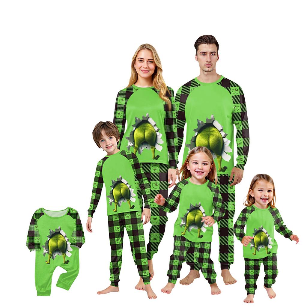 Family Matching Print Sets Pajamas Loungewear Outfits Family Matching Long Sleeve Tops+Pants Set