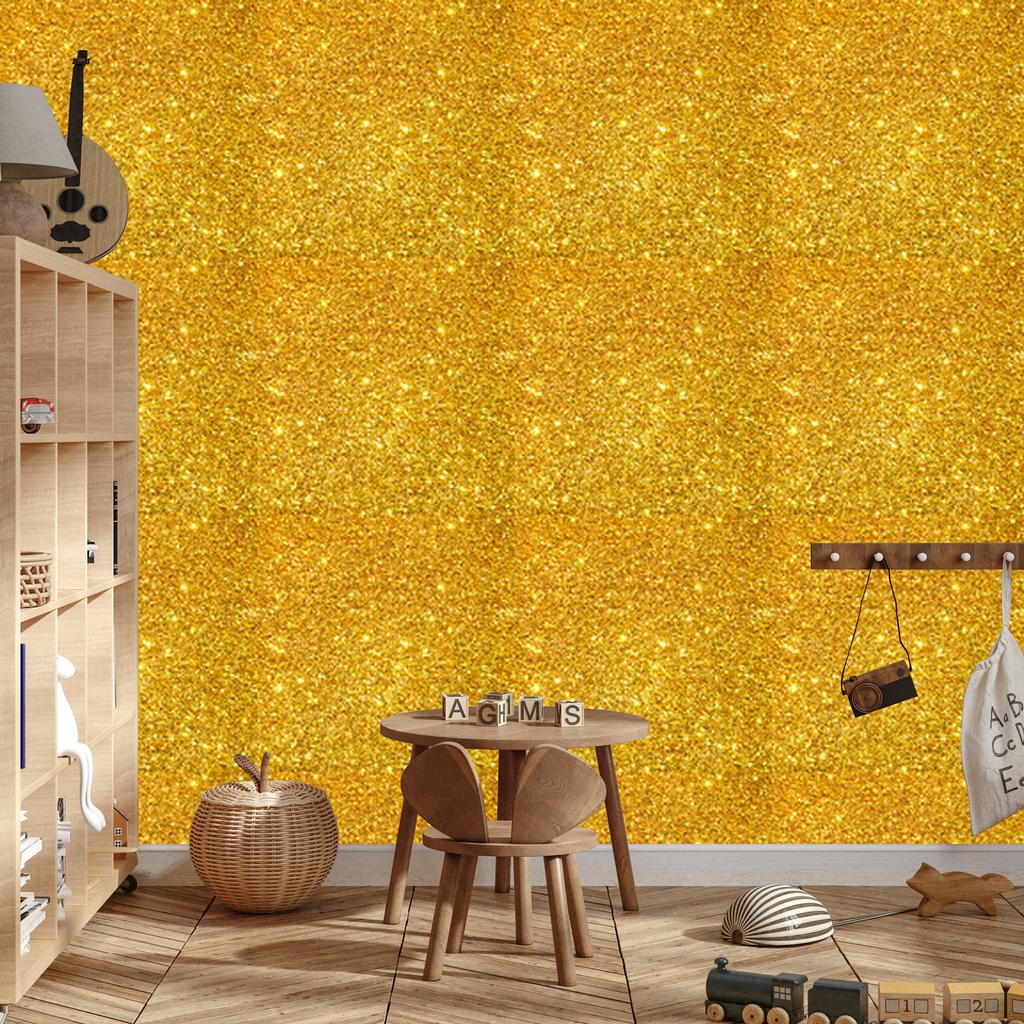 Gold und Gelb Glitzer Tapete für Wohnzimmer und Schlafzimmer 50x1000