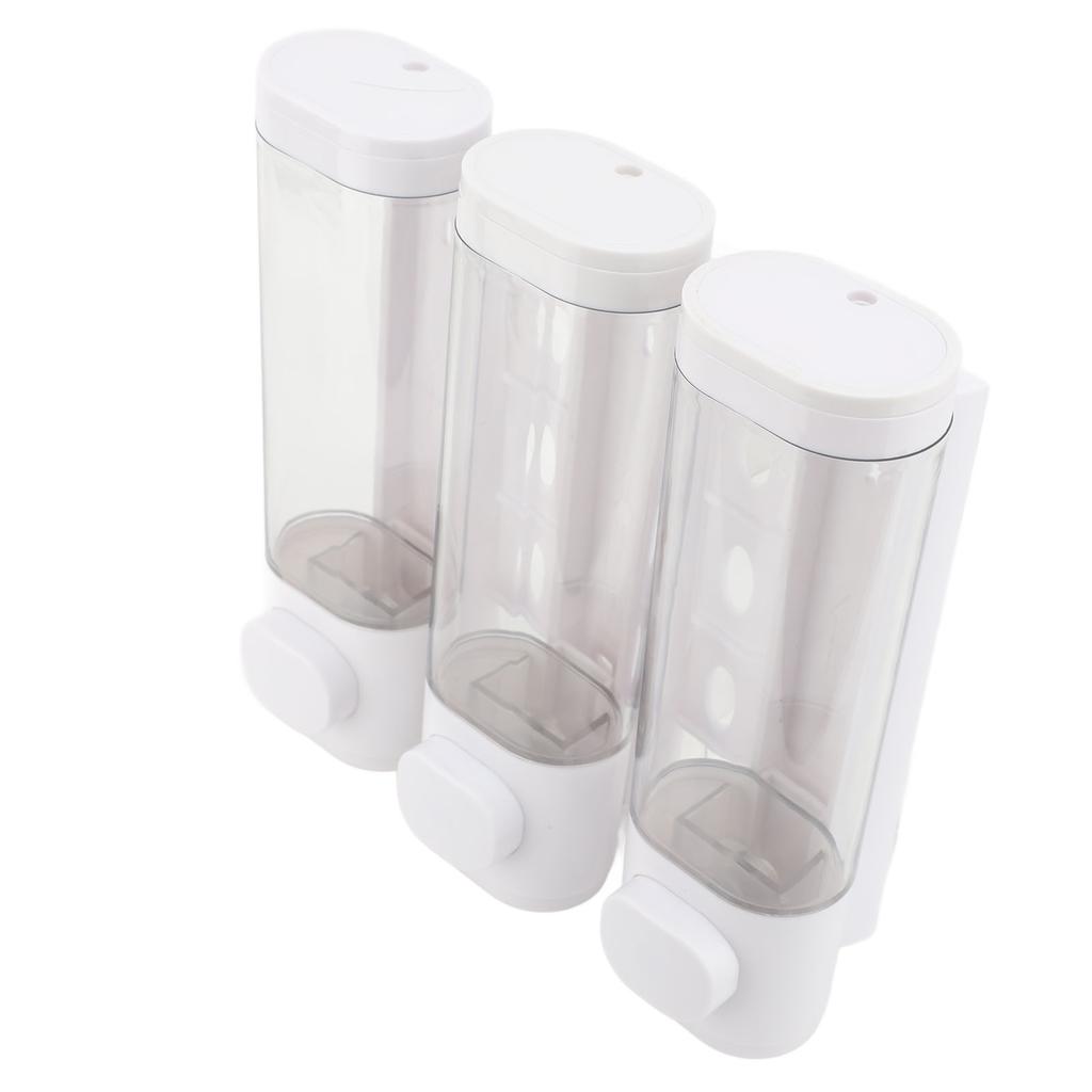 3 in 1 300ml Drückflüssigseifenspender Wandmontage Badezimmer Dusche Shampoo Haarspülung