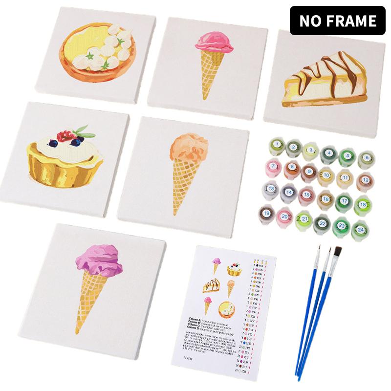 Innrammet Mal etter tall-sett for voksne 6-pakning 9-pakning Mal etter tall-sett for voksne nybegynnere