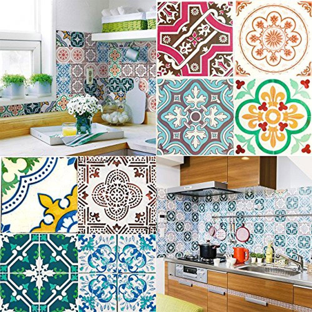 Nitoms decolfa Tile Stickers, Pink, Kitchen Decor, Oil Stain Prevention, Pack of 4, M4000