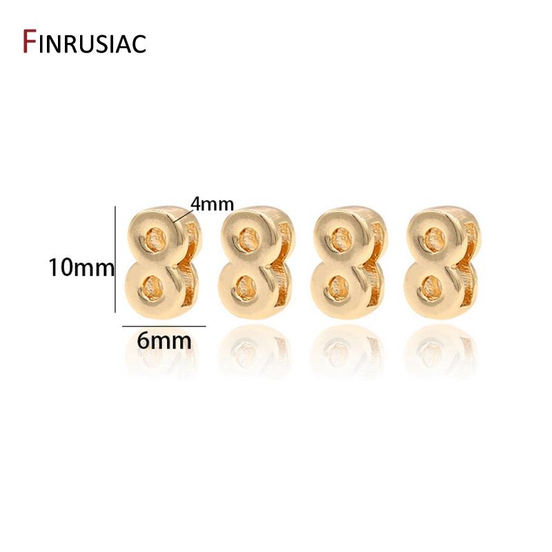 Simple Number 0-9 Number Beads Pendant For Beaded Bracelet Jewelry Making, Gold Plated Handmade DIY Beads Jewelry Accessories