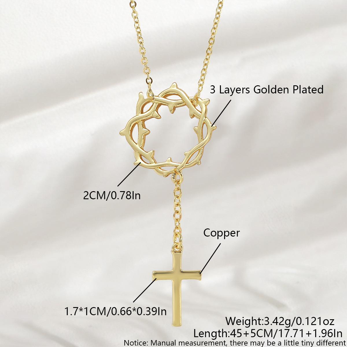 

Smooth-edged Thorn Cross Pendant Necklace - Unique and Creative Design for Collar Chain for Women NAN05-7