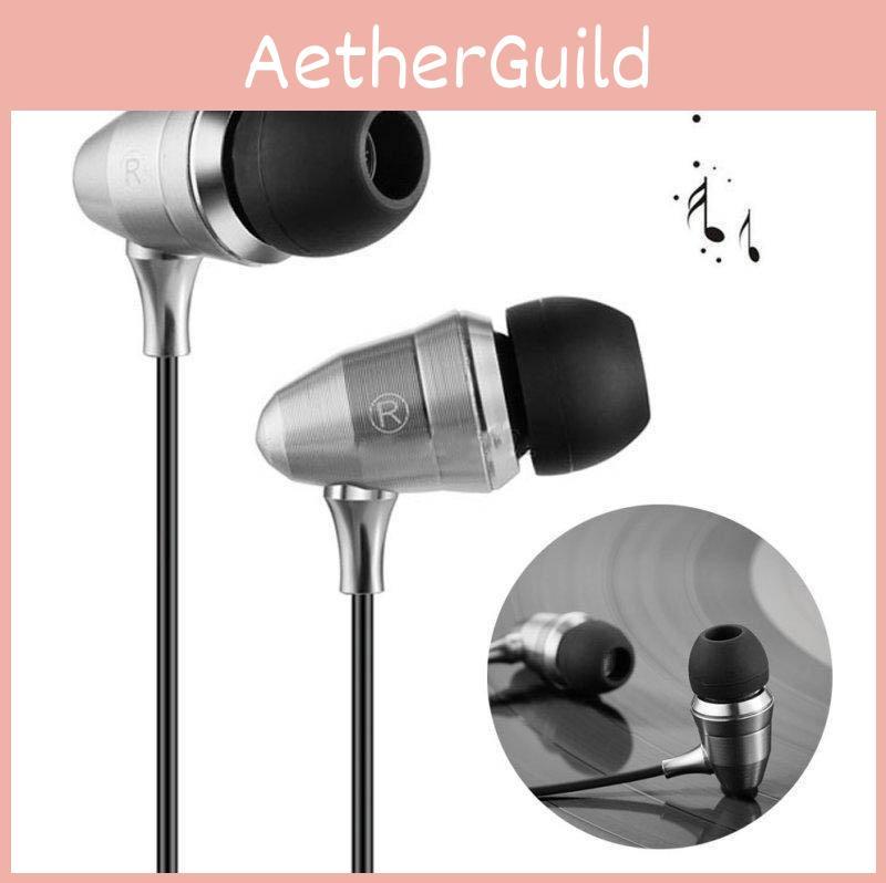 Silver Bullet Earphones Metal Deep Bass Wired Inear Headphones For Music Lovers