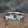 Creative Sweet Minimalist Ring Green Moss Stone Moss Agate Woman Daily Commute High Quality Delicate Unique Elegant Super Jewelr