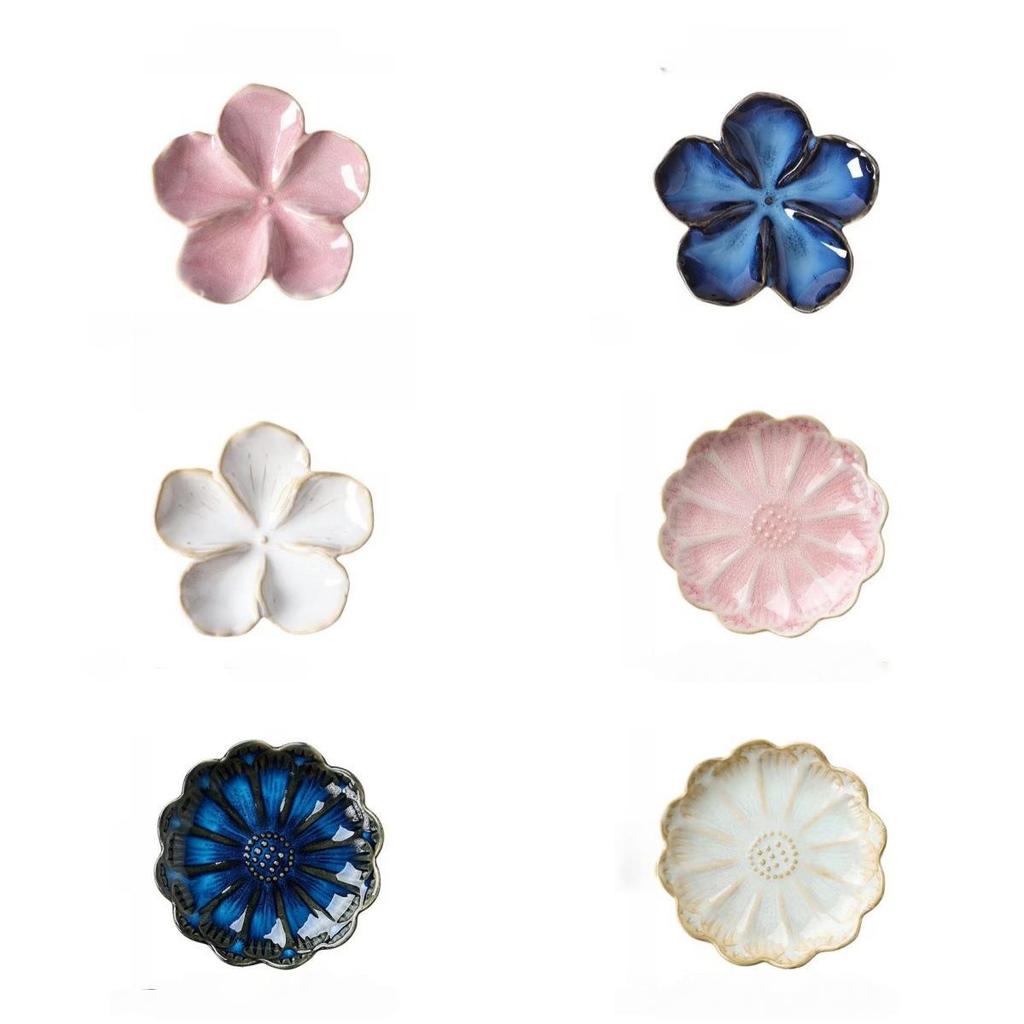 Japanese Ceramic Petal Seasoning Dish Set for Home - Creative Dipping & Fruit Plates, Hot Pot Dish