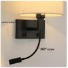 Neue Hotel Nachttisch LED Wandleuchte Modern Schlicht Wohnzimmer Schlafzimmer Nachttisch Stoffschirm Lampe Europäische Nachttisch Wandleuchte